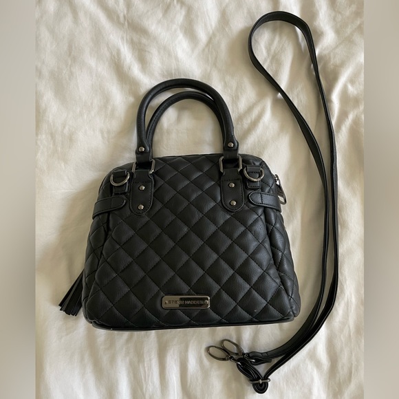 Steve Madden Quilted Convertible Bag - Black with Gunmetal Accents - y2k vintage - Picture 9 of 13